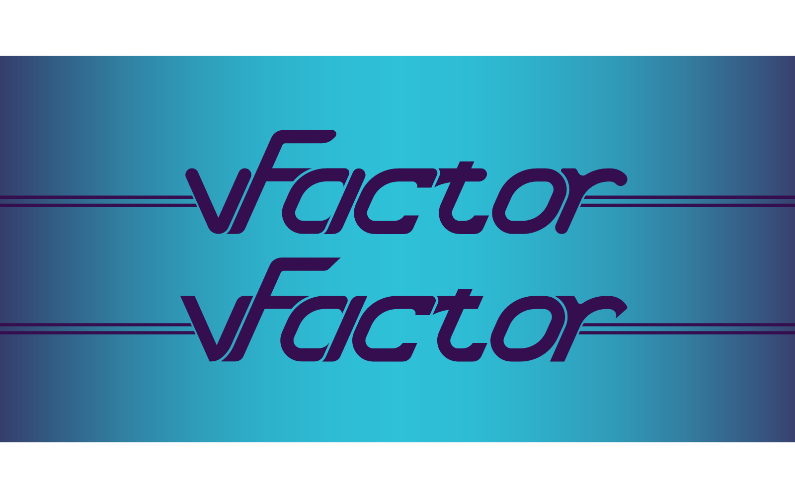 vFactor custom wordmark typography